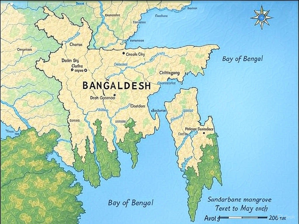 বাংলাদেশের ইতিহাস, বাংলাদেশের ভৌগোলিক মানচিত্র